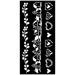 Szablon mix media 3D 12x25cm - The Owl's House - 3 dekory podłużne - Stamperia