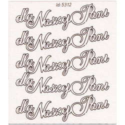 Tekturka Dla naszej Pani 02 - zestaw 5 małych napisów