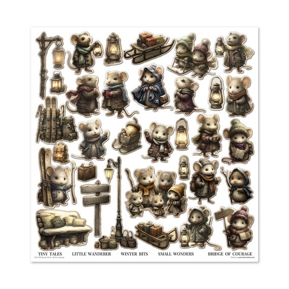 Zestaw papierów do scrapbookingu 30x30 - Mouse World - Winter Journey - Itd Collection