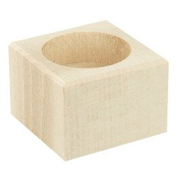 Świecznik drewniany kwadratowy wysokość 4 cm