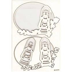 Tekturka Christmas by the fire - lantern on a branch - lampa na gałęzi - Scrapiniec