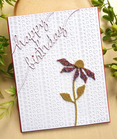 Wykrojnik - Poppystamps - Heart Pattern Plate - nacinany wzór