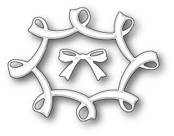 Wykrojnik - Poppystamps - Fancy Ribbon Frame And Bow / kokarda ramka