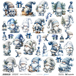 Papier do scrapbookingu 30x30 - ScrapAndMe - Gnomes 6 - arkusz do wycinania
