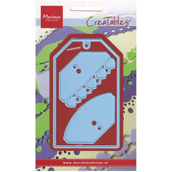 Wykrojnik - Marianne Design - Hearts tag z sercami