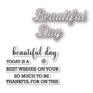 Wykrojnik+stempel - Memory Box - Perky Beautiful Day