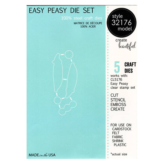 Wykrojnik + stempel - Memory Box - Easy Peasy - groszek