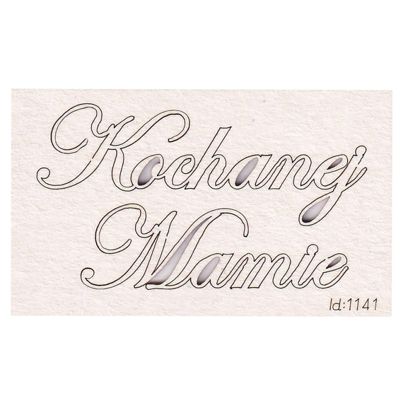 Tekturka - Kochanej Mamie - napis 12x2,5 cm - Scrapiniec