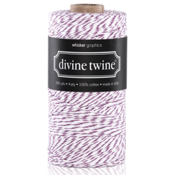 Sznurek Plum Divine Twine - 1m  - Whisker Graphics - biało-śliwkowy