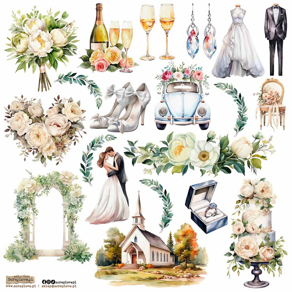 Naklejki - ScrapLove - Wedding 9