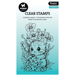 Stempel przezroczysty - StudioLight - Floral cat kotek w kwiatach