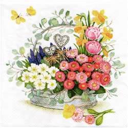 Serwetka do decoupage 33x33cm - Spring Flowers wiosenne kwiaty