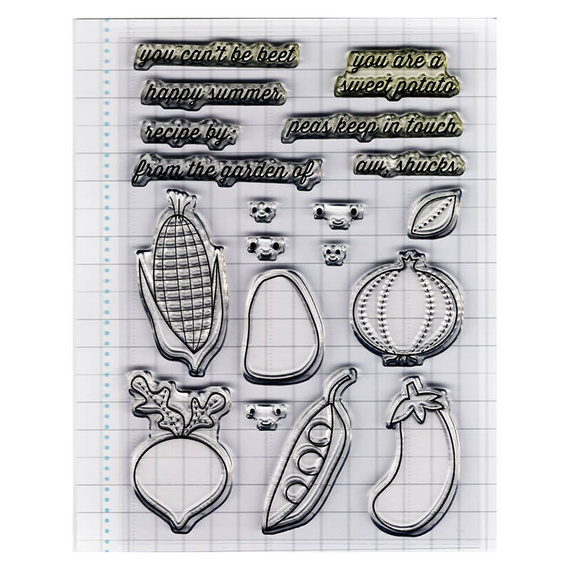 Wykrojnik + stempel - Memory Box - Garden Variety - warzywa