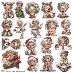 Naklejki papierowe - ScrapLove - Funny Christmas Lady 1 - Śmieszne świąteczne kobiety