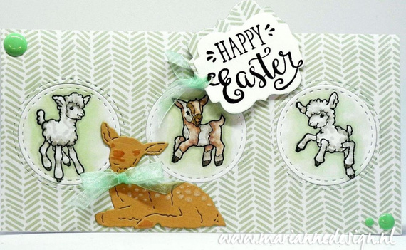 Stempel - Marianne Design - Hetty's baby animals - konik owieczka świnka