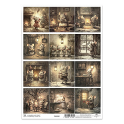 Zestaw tagów do scrapbookingu 0368 myszki, świąteczny czas, Boże Narodzenie