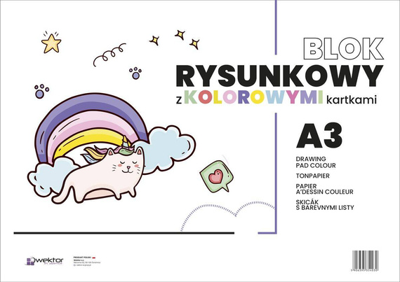 Blok rysunkowy kolorowy Wektor 80 g - A3, 16 arkuszy