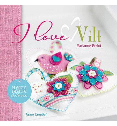 Zestaw - Marianne Design - I love Vilt - książka, wstążka i wykrojniki