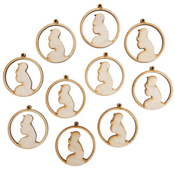 Drewniana ozdoba zawieszka bombka 6cm. Decor - 10szt