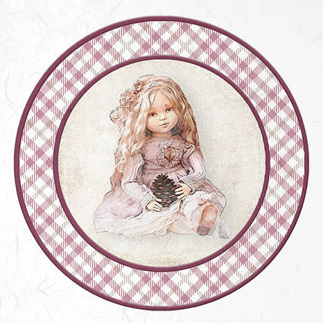 Zestaw papierów ryżowych - ITD - RSM048 różowa kratka, zabawki, maskotki, misie