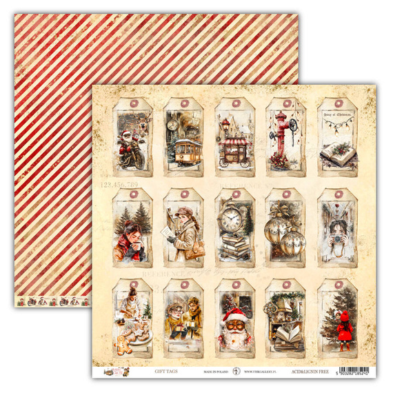 Papier do scrapbookingu 30x30 - UHK Gallery - Holiday Glow - Gift Tags