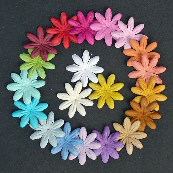 Kwiaty / płatki - mix kolorów - 30mm - 100szt