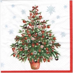 Serwetka 33x33cm - Nostalgic Christmas Tree choinka