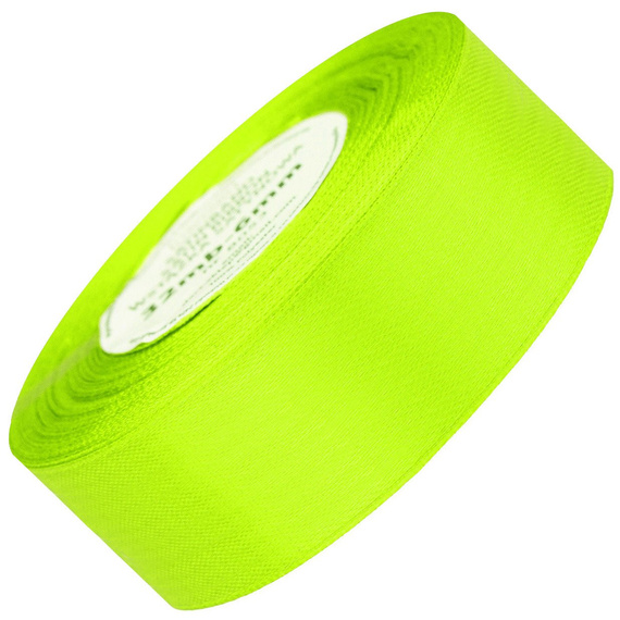 Wstążka satynowa neonowa zielona 38mm - 32mb