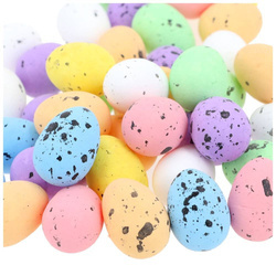 Jajka styropianowe 1,8x2,5cm nakrapiane 50szt miks 7 kolorów