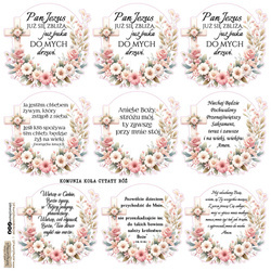 Naklejki - ScrapLove - Komunia koła cytaty różowe