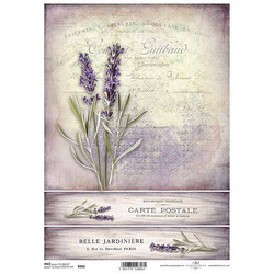 Papier ryżowy do decoupage A4 ITD-R982 lawenda