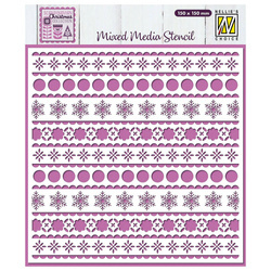 Szablon / Maska - Nellie's - Scandinavian flowers bordery świąteczne