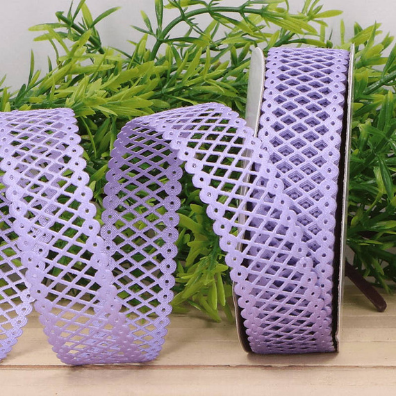 Wstążka ażurowa fioletowa 22mm x 9m