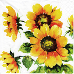 Serwetka do decoupage 33x33cm - Colourful Sunflowers słoneczniki