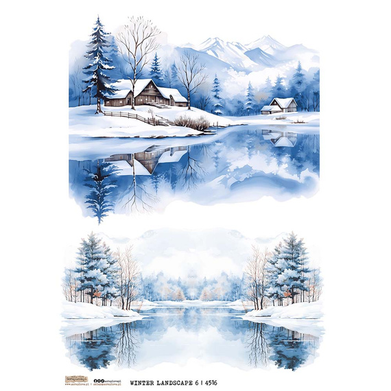 Papier ryżowy A4 - Scraplove - Winter Landscape 6 - Zimowy widok 6