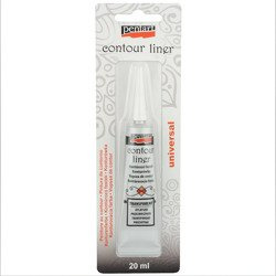 Farba konturówka z aplikatorem przezroczysta contour liner transparent 20ml - Pentart