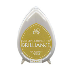 Szybkoschnący tusz pigmentowy Brilliance Drop - Pearlescent Olive - Tsukineko