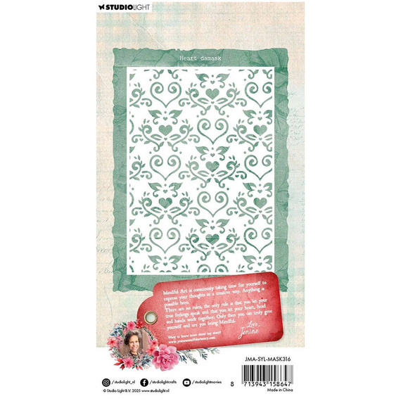 Maska mix media - StudioLight - Heart Damask