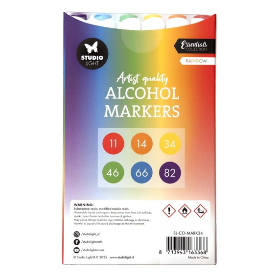Markery alkoholowe dwustronne Rainbow Essentials nr 34 - Studio Light - 6 szt.
