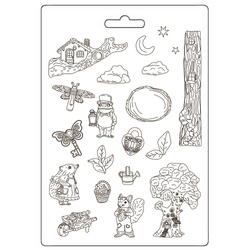 Foremka do odlewów 21x29,7 - Stamperia - Hidden Grove domki na drzewie zwierzątka