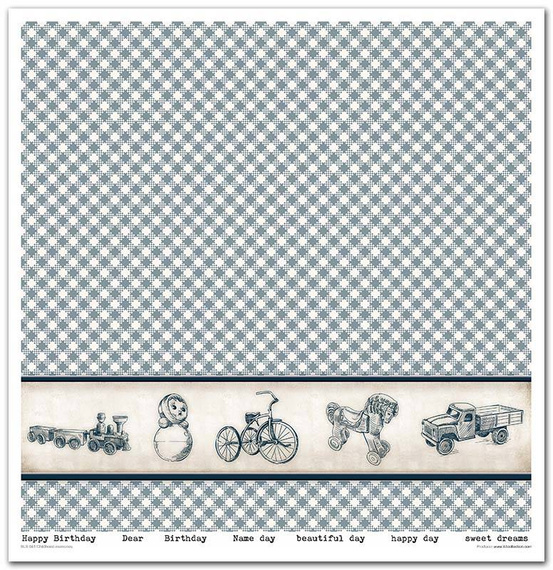 Zestaw papierów do scrapbookingu 30x30 - Childhood memories blue