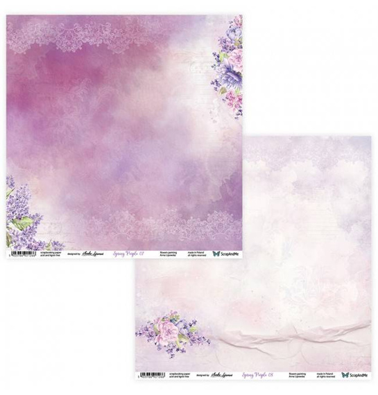Zestaw papierów do scrapbookingu 30x30 - ScrapAndMe - Spring Purple
