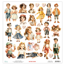 Papier z elementami do scrapbookingu 30x30 - Mintay - Retro Kids