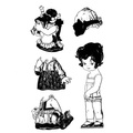 Stempel A6 - Carabelle Studio - Poupee Petite fille dziewczynka lalka ubranka