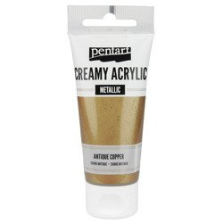 Farba akrylowa creamy acrylic metaliczna ant. miedź/metallic copper 60ml - Pentart