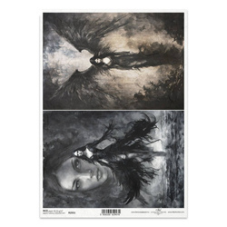 Papier ryżowy do decoupage A4 - anioły, anielica, zjawa - R2551 - Itd Collection