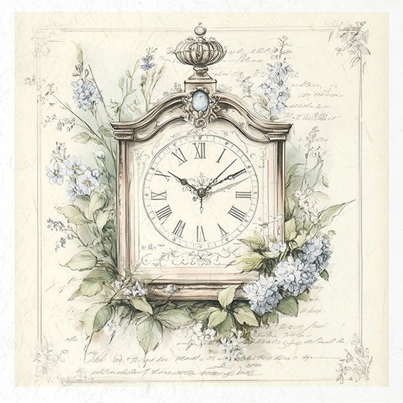 Zestaw papierów ryżowych - zegary - RSM167 - Itd Collection