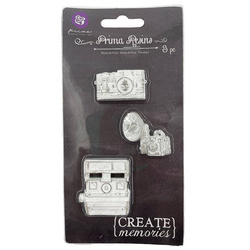 Aparat fotograficzny - elementy z żywicy - 3 szt. - Prima
