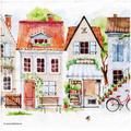 Serwetka do decoupage 33x33cm - Cottage wioska