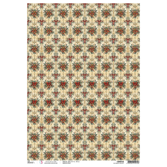 Papier ryżowy do decoupage A3 - Ciao Bella - Toy Shop Red Ribbon Tapestry